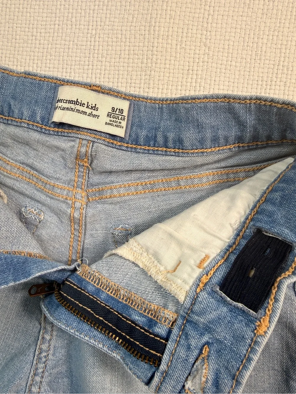 abercrombie kids Light Blue Distressed Denim Shorts